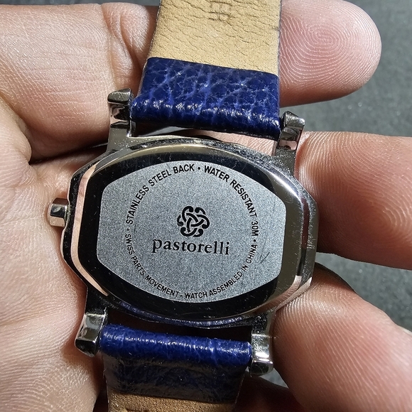 Pastorelli Ladies Quartz Watch Blue Dial Silver Tone Case Blue Strap Working sho - Picture 4 of 9